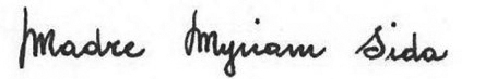 signature Mère Générale Rosaria Nicoletti